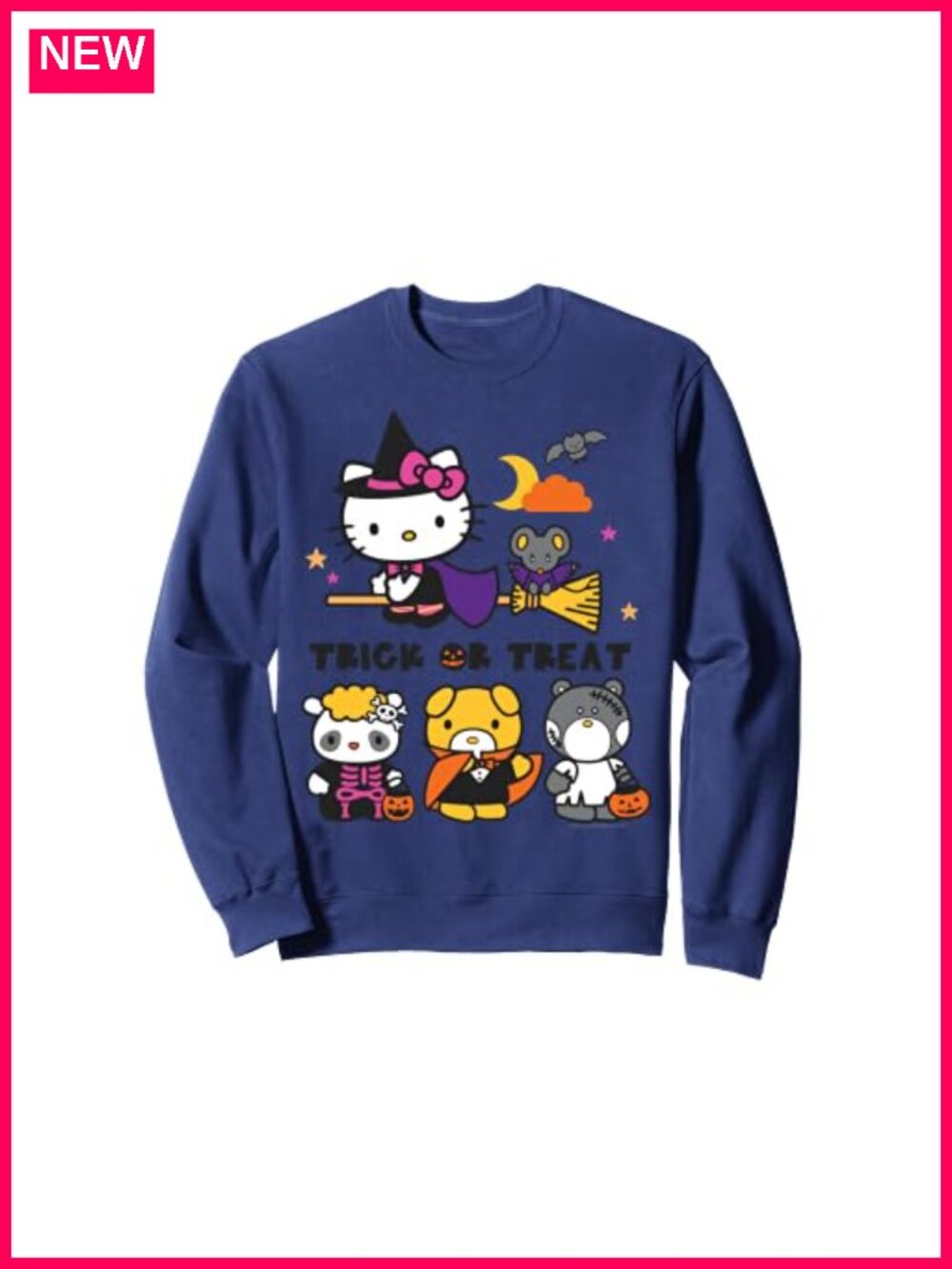 Hello Kitty Halloween Crewneck Sweatshirt Classic Fit Long Sleeve